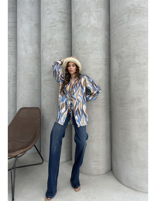 877 - Üç Bağcıklı Saten Gömlek