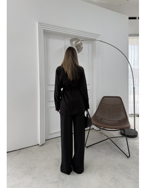 891 - Çift Cep Kemerli Müslin Takım