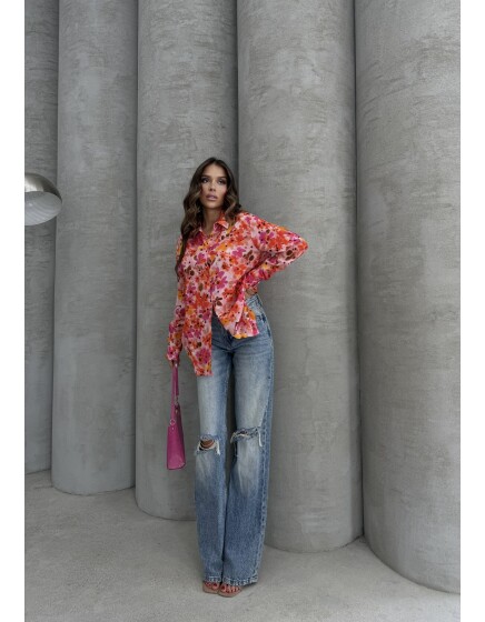 620 - Desenli Viskon Gömlek