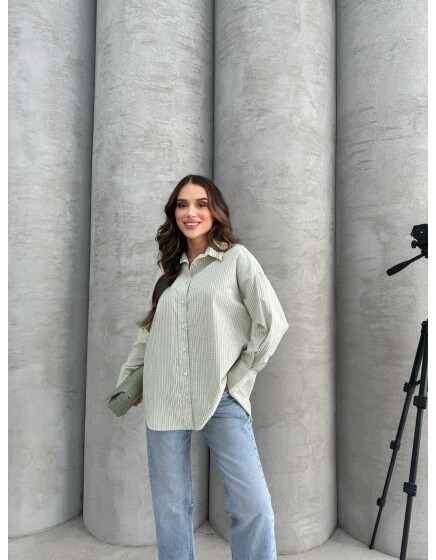 761 - Çizgili Poplin Gömlek
