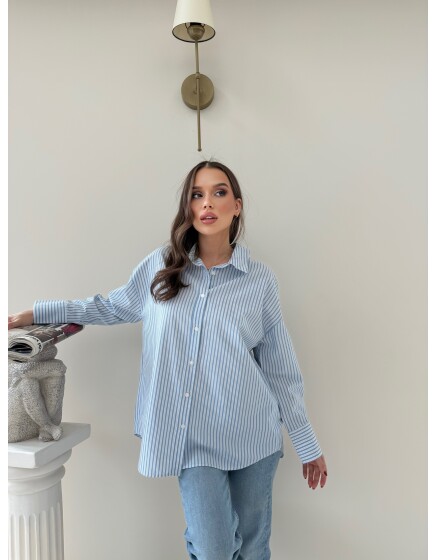 761 - Çizgili Poplin Gömlek