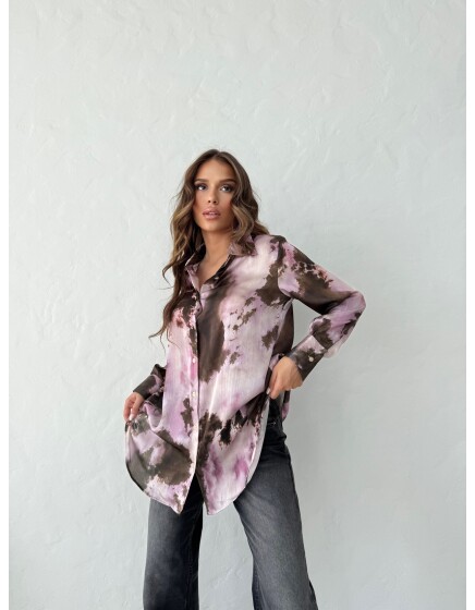 792 - Desenli Saten Gömlek