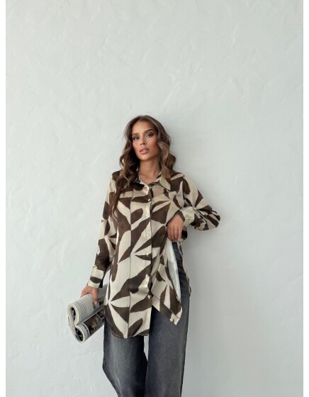 792 - Desenli Saten Gömlek