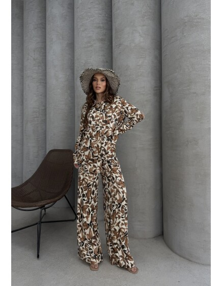 836 - Desenli Floş Saten Takım