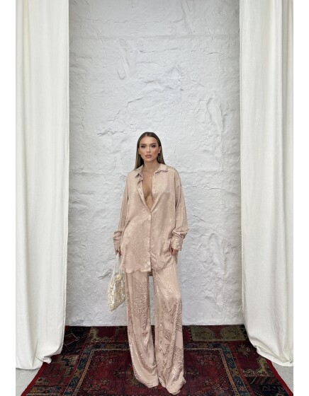 836 - Jakarlı Saten Takım