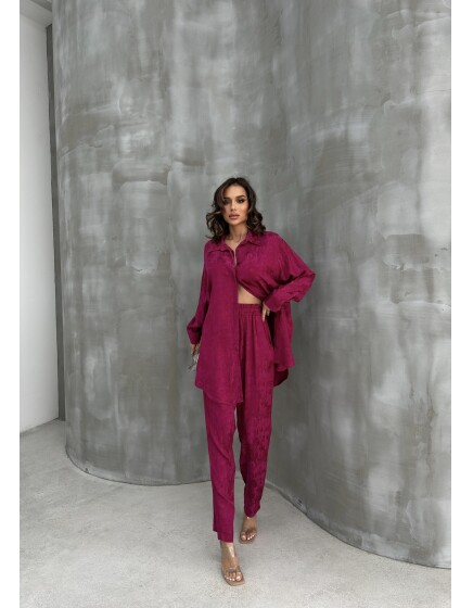 836 - Jakarlı Saten Takım