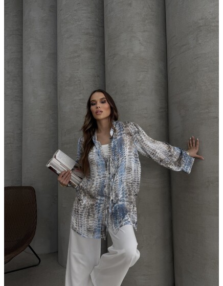 877 - Üç Bağcıklı Saten Gömlek